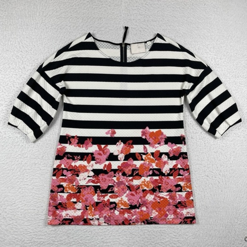 Anthropologie Postmark Shirt Womens Medium Linnea Tunic Top Floral Casual Office